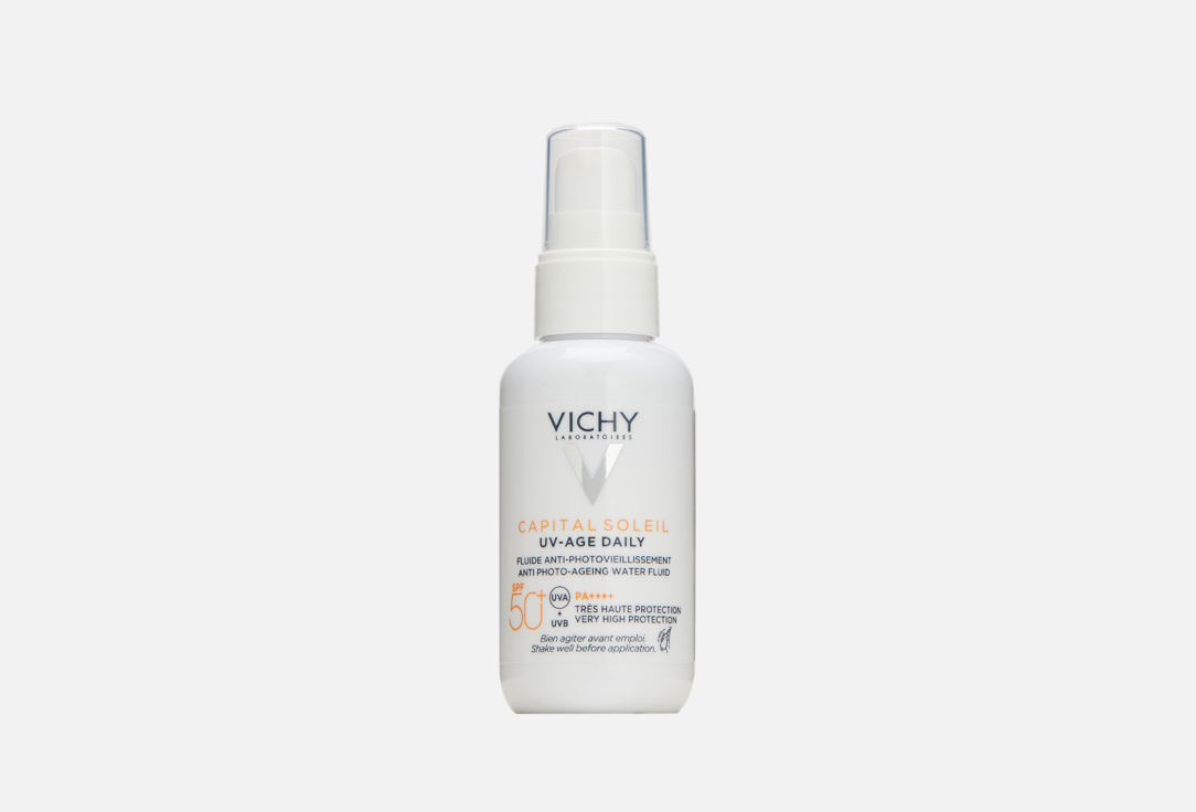 Солнцезащитный флюид для лица против признаков фотостарения VICHY CAPITAL SOLEIL UV-AGE DAILY SPF50+ 40 мл цена и фото