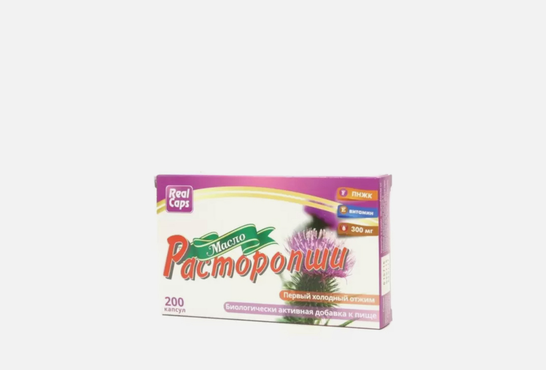 

Капсулы REALCAPS, Масло расторопши первый холодный отжим 200 шт