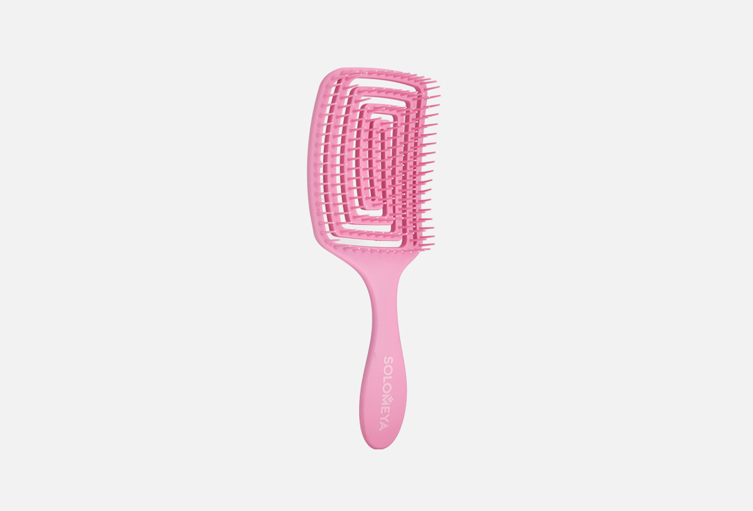 Расческа для сухих и влажных волос с ароматом клубники  Solomeya Wet Detangler Brush Paddle Strawberry 