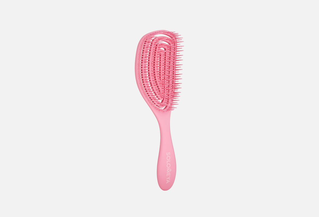 цена Расческа для сухих и влажных волос с ароматом клубники SOLOMEYA Wet Detangler Brush Oval Strawberry 1 шт