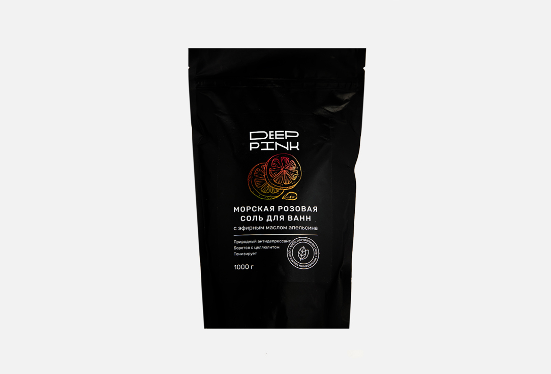 

Морская розовая соль для ванн с маслом Апельсина DEEP PINK, С маслом Апельсина 1 кг