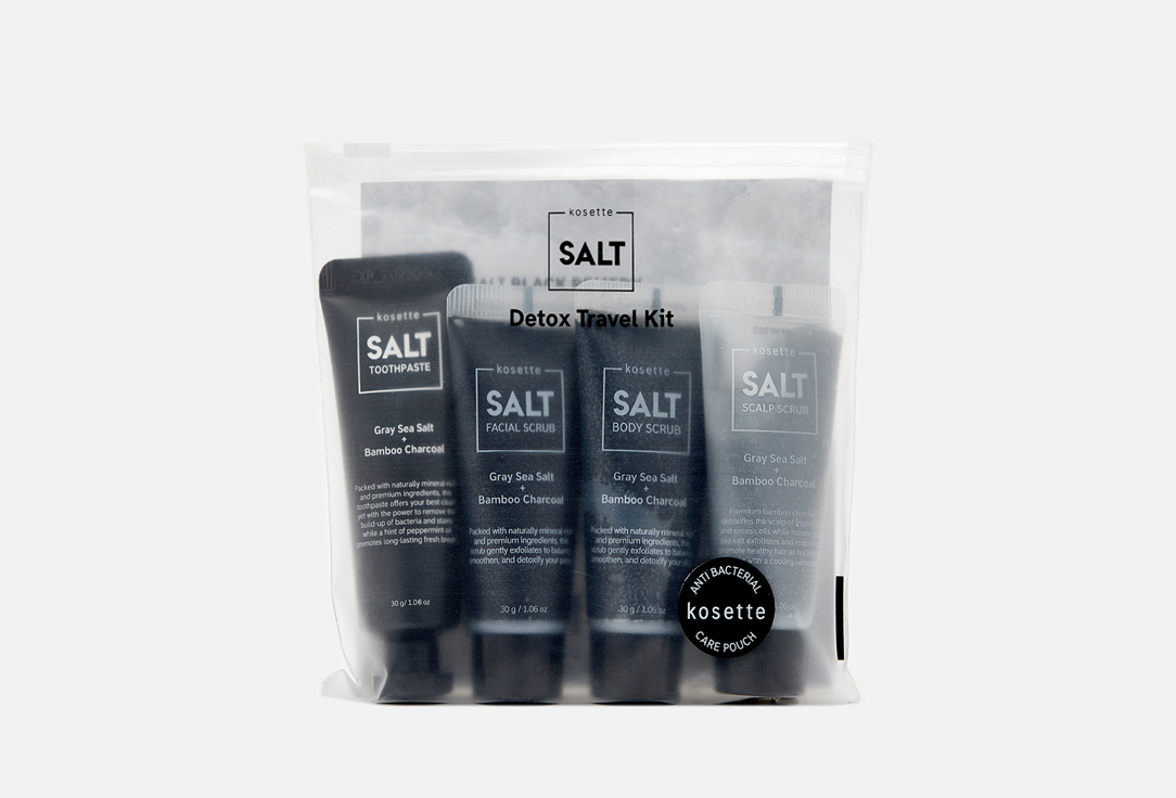 Набор миниатюр KOSETTE SALT DETOX TRIAL KIT 4 шт подарочный набор kosette salt detox kit 1