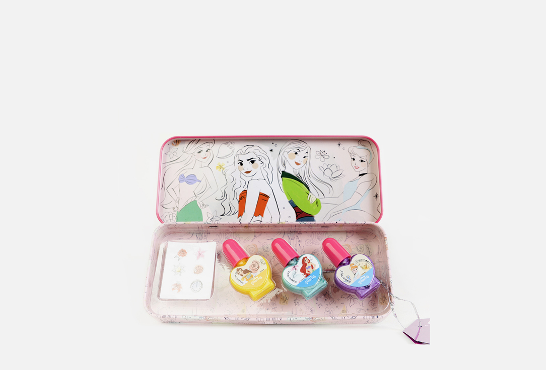 Игровой набор детской декоративной косметики для ногтей в пенале MARKWINS Princess 4 шт цена и фото