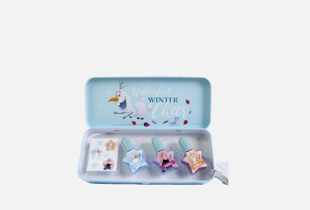 Игровой набор детской декоративной косметики для ногтей в пенале, мини MARKWINS Frozen 4 шт игровой набор детской декоративной косметики markwins для губ холодное сердце 1 шт