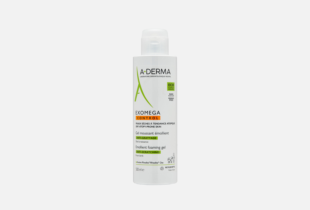 Гель для сухой кожи смягчающий A-DERMA EXOMEGA CONTROL 500 мл гель для сухой кожи смягчающий a derma exomega control 500 мл