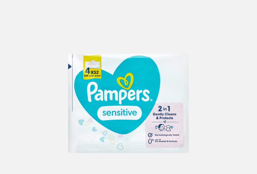 Изображение товара Влажные салфетки для малышей Pampers Sensitive