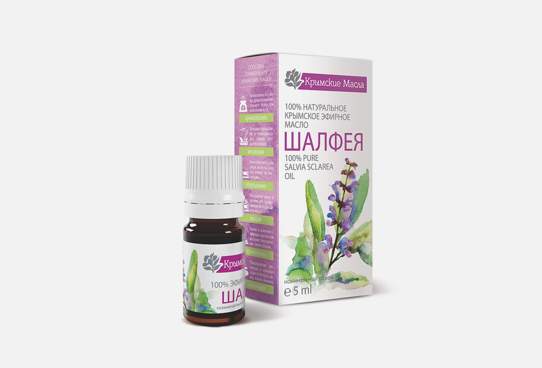 

Эфирное масло Шалфея мускатного КРЫМСКИЕ МАСЛА, Pure Clary Sage Essential Oil 5 мл