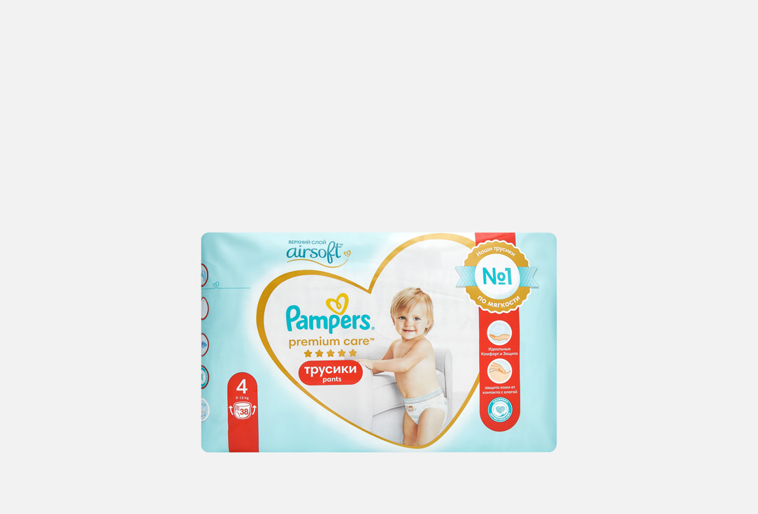Изображение товара Подгузники-трусики Pampers Premium Care size 4, 9-15 кг