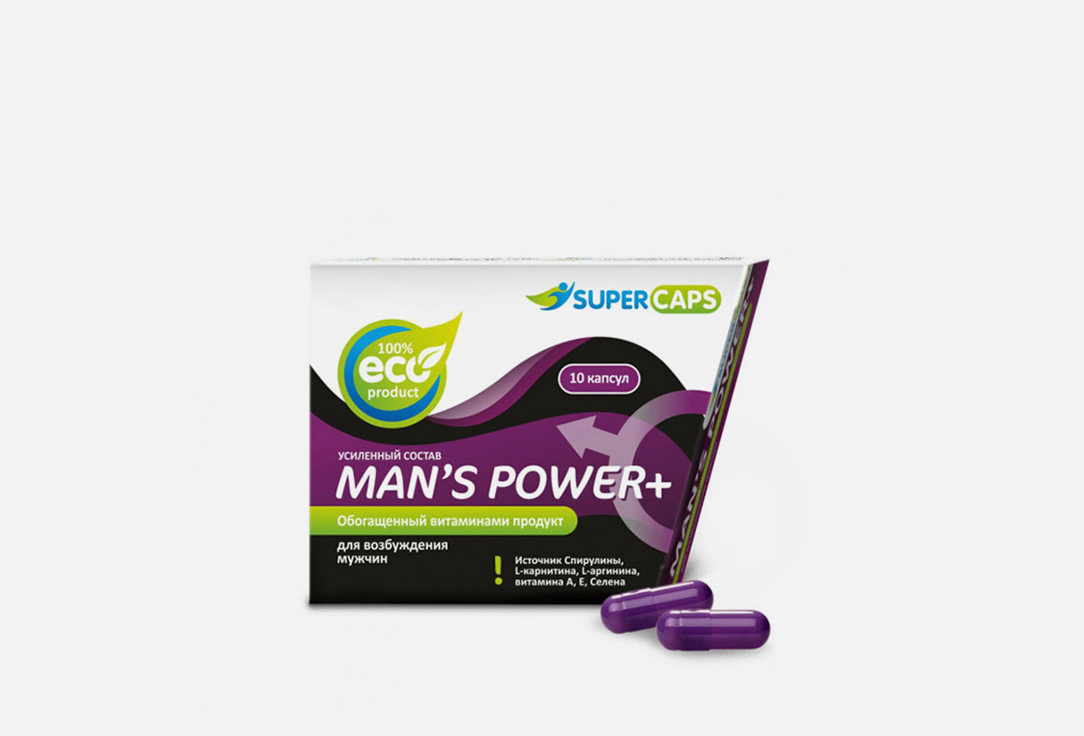 Возбуждающие средства SUPER CAPS Man's power+ 10 шт цена и фото