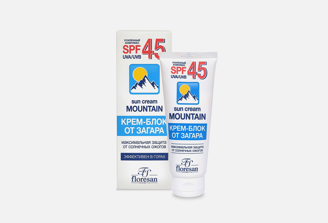 цена Водостойкий Крем блок от загара SPF 45 FLORESAN Waterproof Specially for Mountains 60 мл