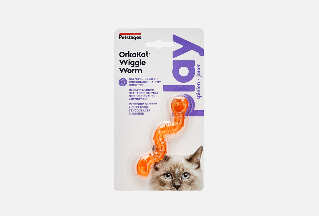 Игрушка для кошек ОPKA червяк, 11 см PETSTAGES Wiggle Worm 1 шт petstages игрушка для кошек energize орка катушка с веревочкой 6 см 1 шт
