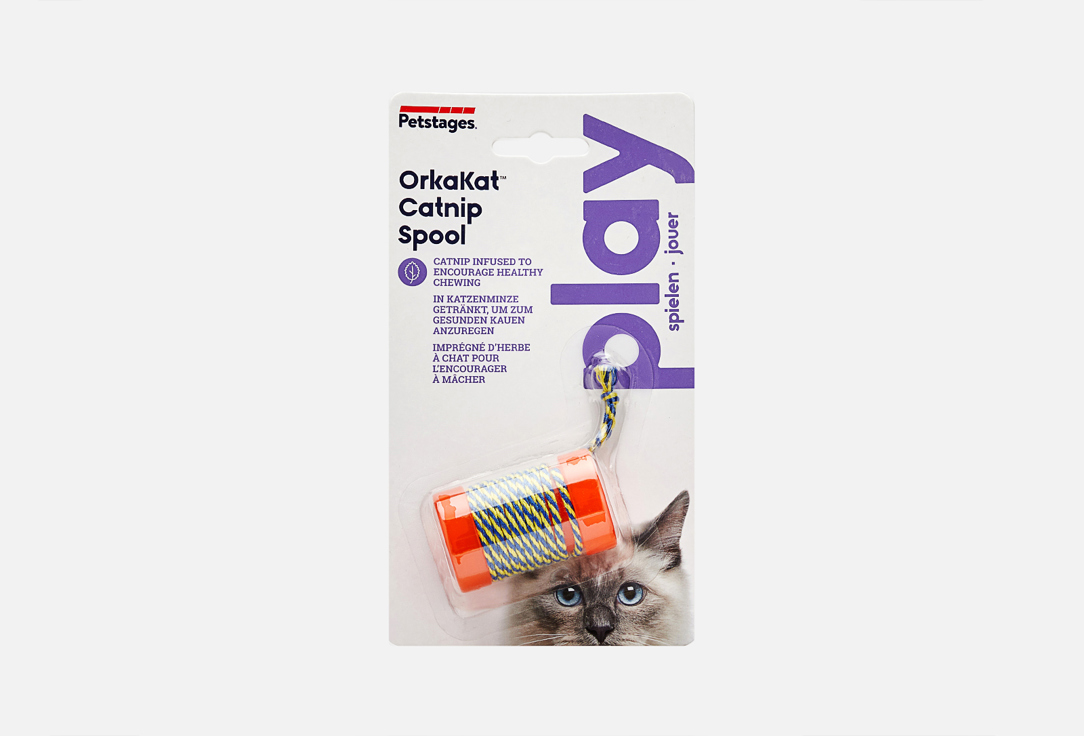 Игрушка для кошек "ОРКА катушка с веревочкой", 6 см Petstages Catnip Infused Spool w/ String 