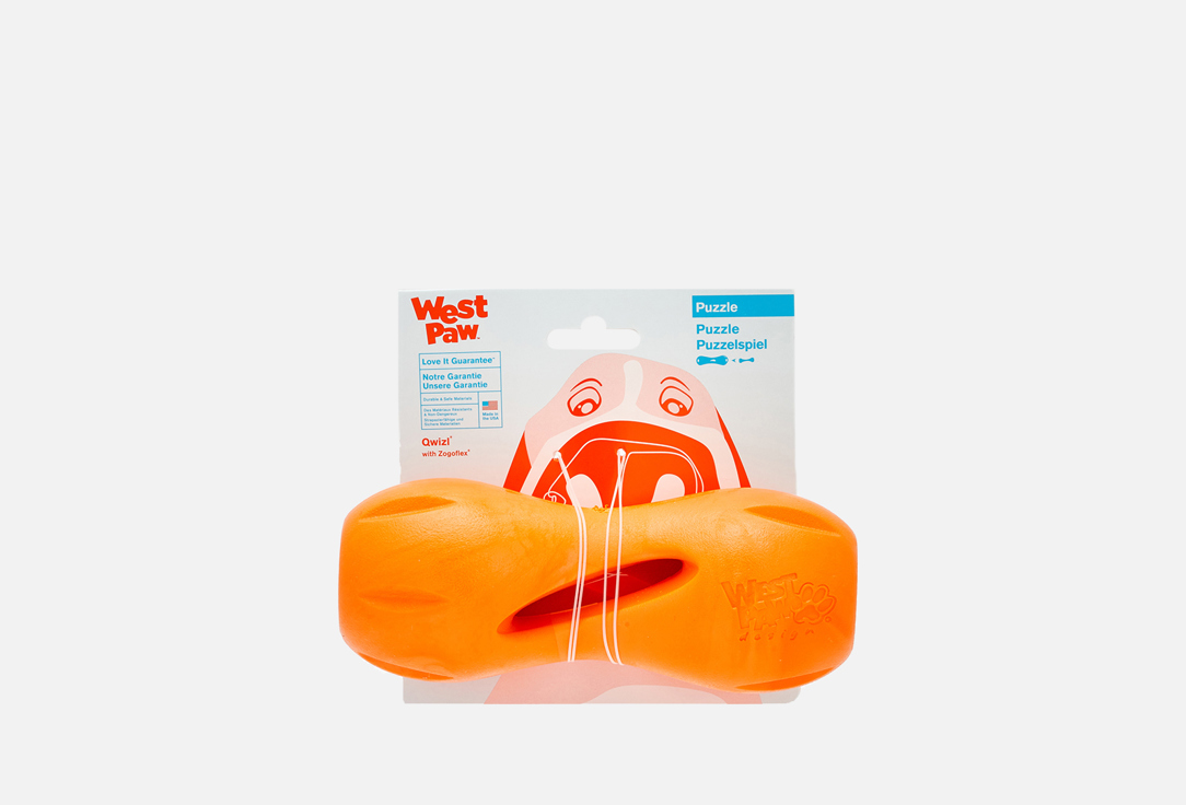 Игрушка для собак средних пород под лакомства, оранжевая Zogoflex Qwizl Large 17x7 cm 