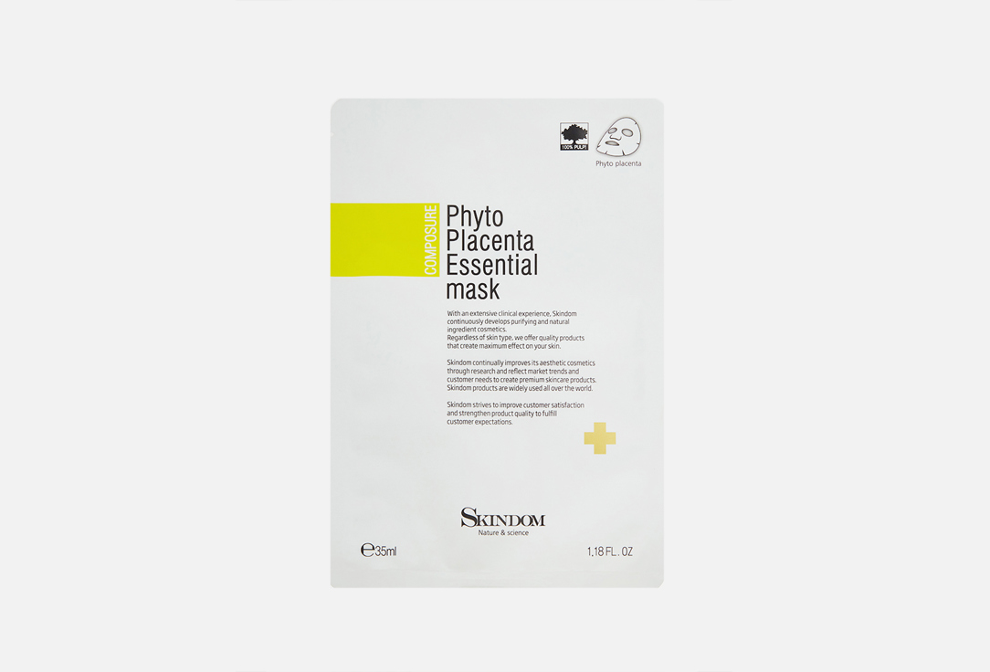 

Маска тканевая с фитоплацентой SKINDOM, Рhyto Placenta Essential Mask 1 шт