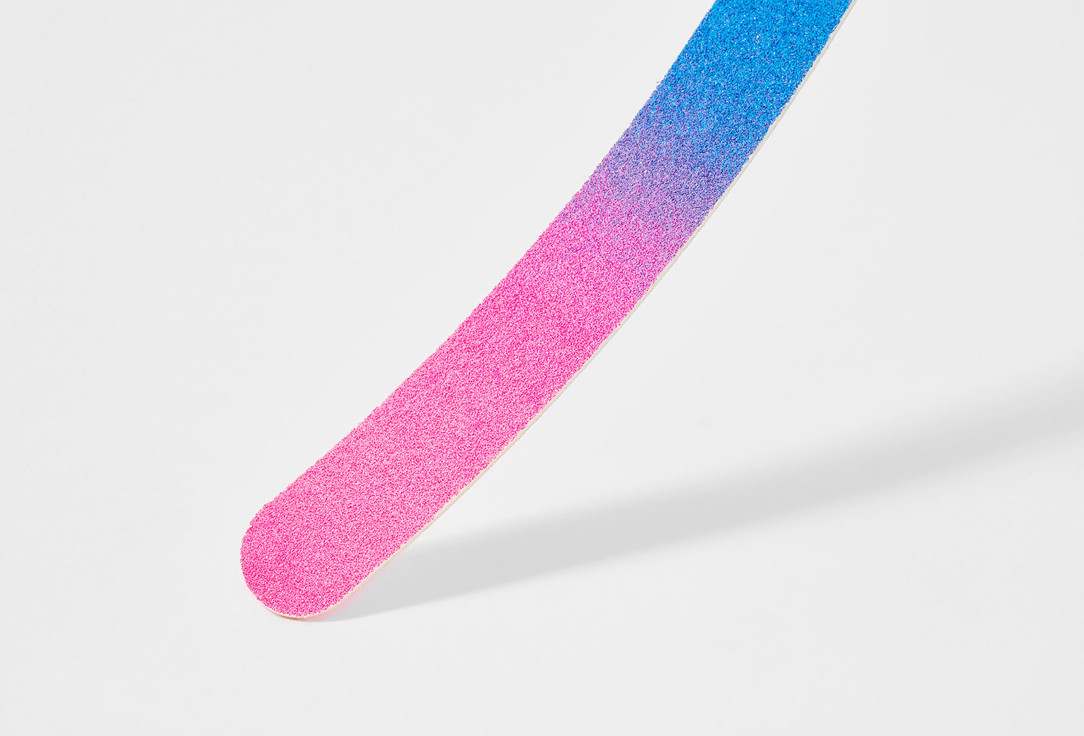 Пилка бумеранг, на деревянной основе KAIZER 2-сторонняя, шлифовочная, розово-голубая  