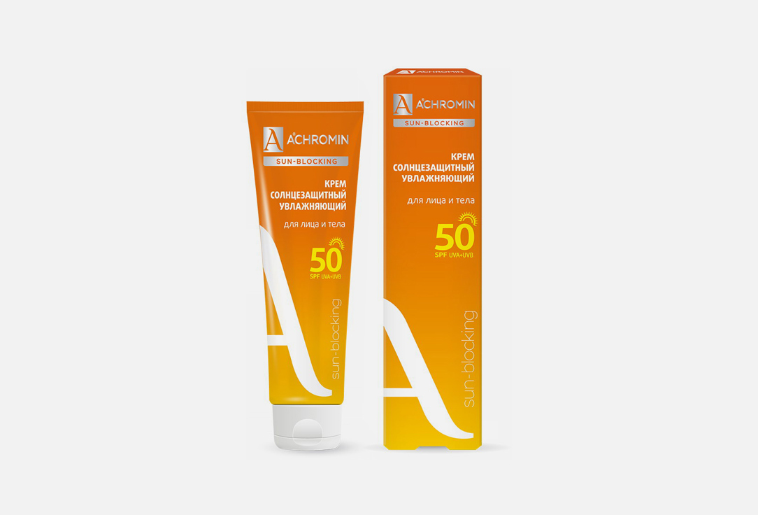 Крем солнцезащитный для лица и тела Экстра-защита SPF50 ACHROMIN Sun-blocking 100 мл achromin ® крем солнцезащитный для лица и тела spf 30 250 мл