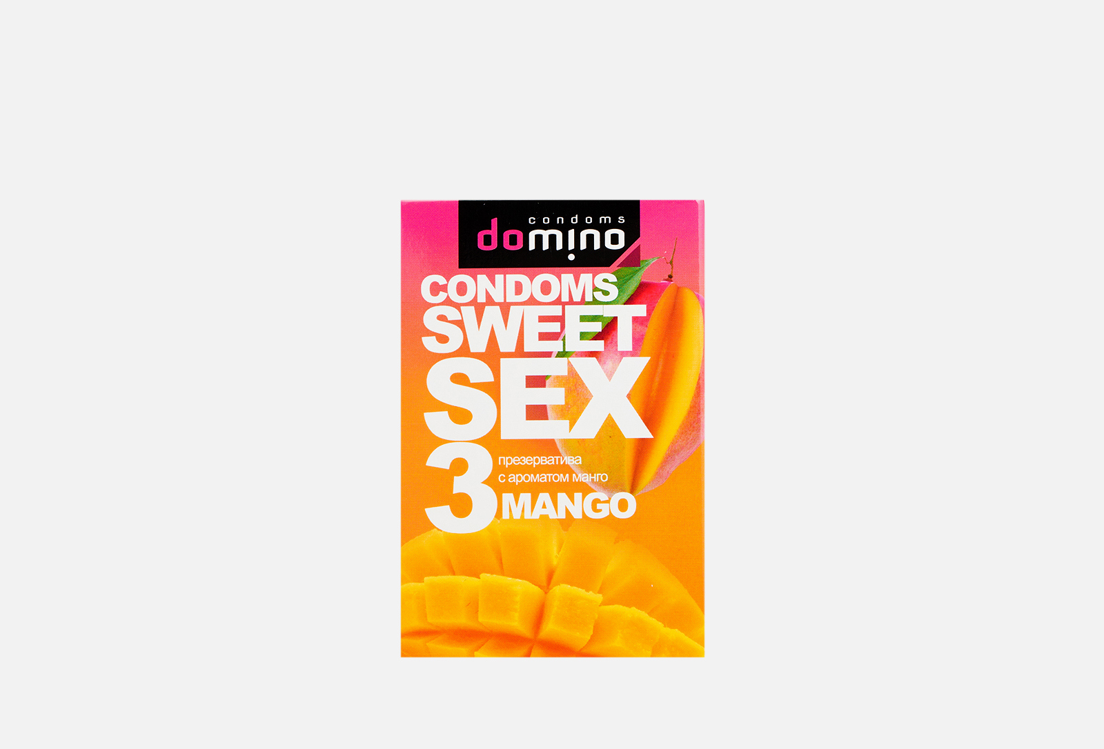 Domino Презервативы гладкие для орального секса с ароматом манго Sweet Sex Mango 3 шт — купить в