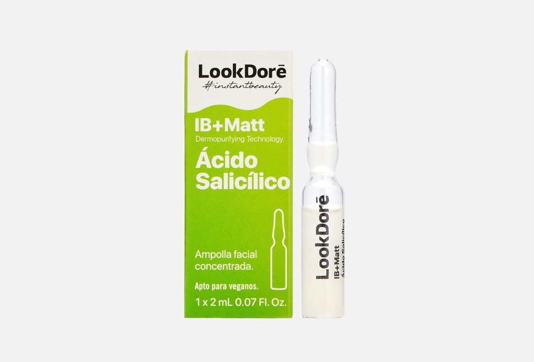 Концентрированная сыворотка для проблемной кожи лица , 1 х 2 мл LookDore IB+MATT AMPOULE ANTI-IMPERFECTIONS SALICYLIC 