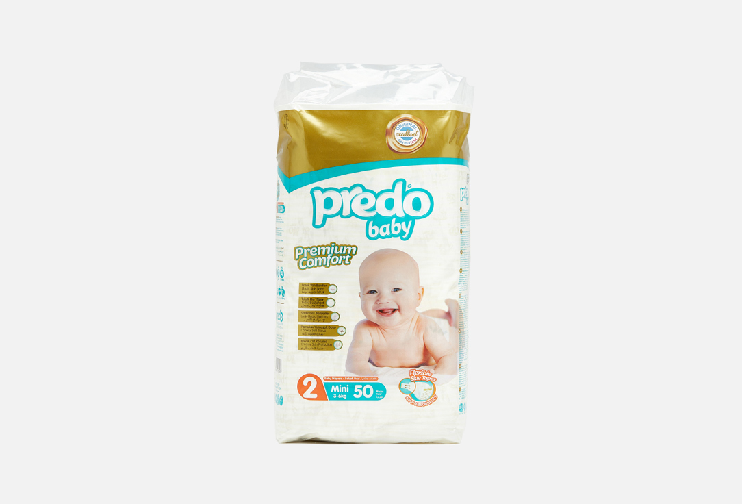 

Подгузники № 2 (3-6 кг) PREDO BABY, Pants MINI №2 3-6 кг 50 шт