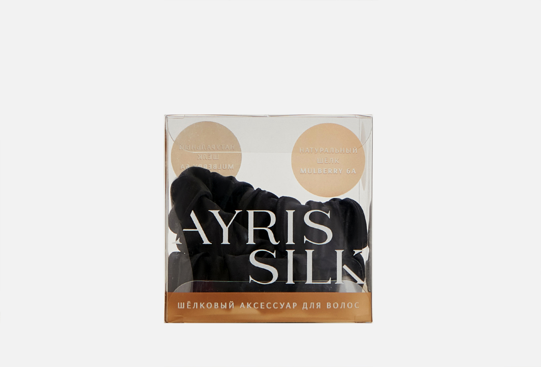 шелковый тюрбан для волос ayris silk глубокий чёрный 1 шт Шелковая повязка на голову AYRIS SILK Глубокий чёрный 1 шт