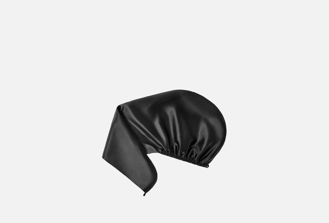 Шелковое полотенце-тюрбан AYRIS SILK Глубокий чёрный 35х75 1 шт цена и фото