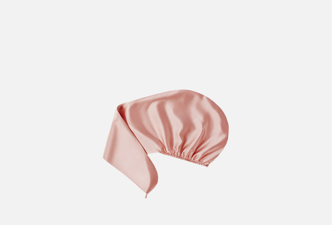 набор резинок для волос из натурального шёлка ayris silk глубокий черный розовая пудра классический бежевый 4 шт Шелковое полотенце-тюрбан AYRIS SILK Розовая пудра 35х75 1 шт
