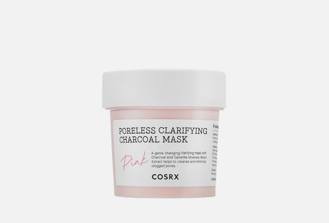 Очищающая маска для сужения пор с углём COSRX Poreless Clarifying Charcoal Mask - Pink 110 мл cosrx очищающая маска для сужения пор с углем poreless clarifying charcoal mask pink