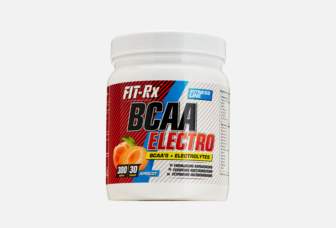 Комплекс со вкусом абрикоса FIT- RX BCAA Electro 300 г жидкий аминокислотный комплекс со вкусом клюквы 20х25мл fit rx bcaa 1000 20 шт