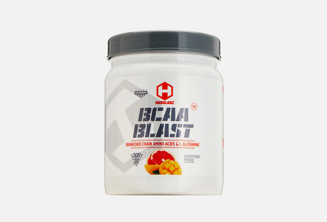 Комплекс аминокислот со вкусом грейпфрут-манго HARDLABZ BCAA BLAST 300 г комплекс аминокислот со вкусом фруктового пунша vplab bcaa 8 1 1 300 гр