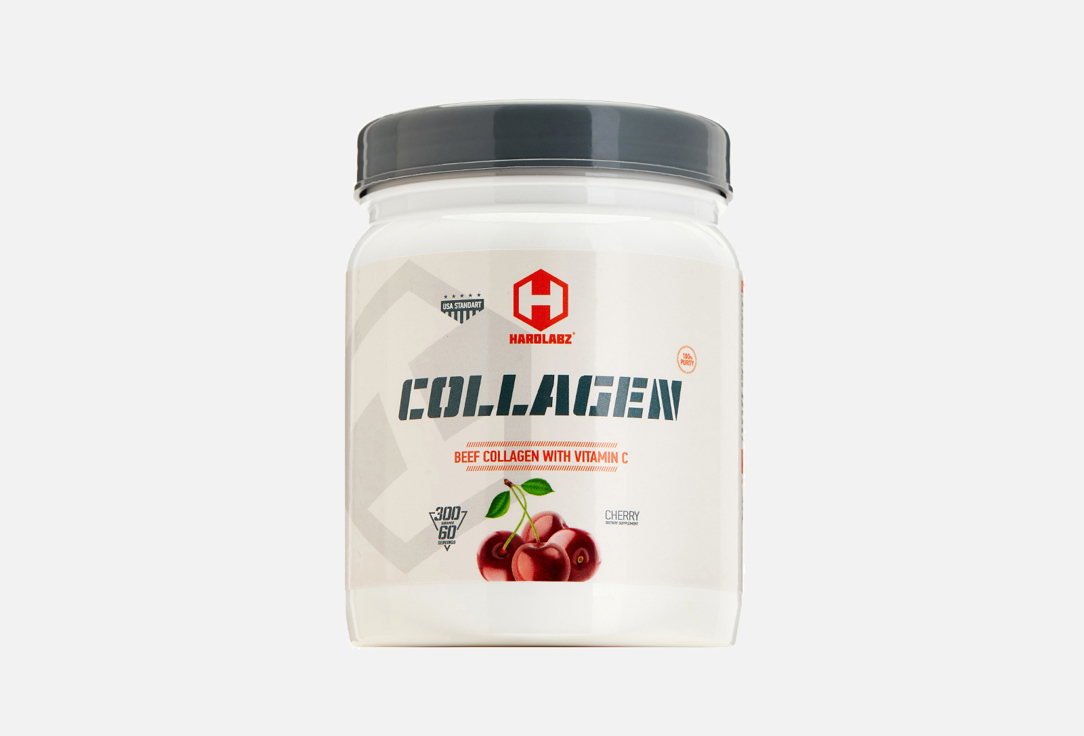 Коллаген со вкусом вишни HARDLABZ Collagen 300 г коллаген со вкусом груши hardlabz collagen 300 гр