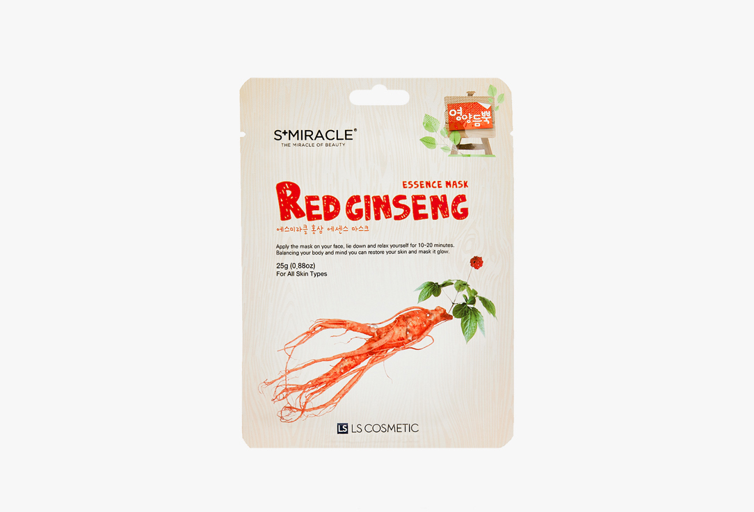 S-miracle Тканевая маска для лица red ginseng 1 шт — купить в Москве