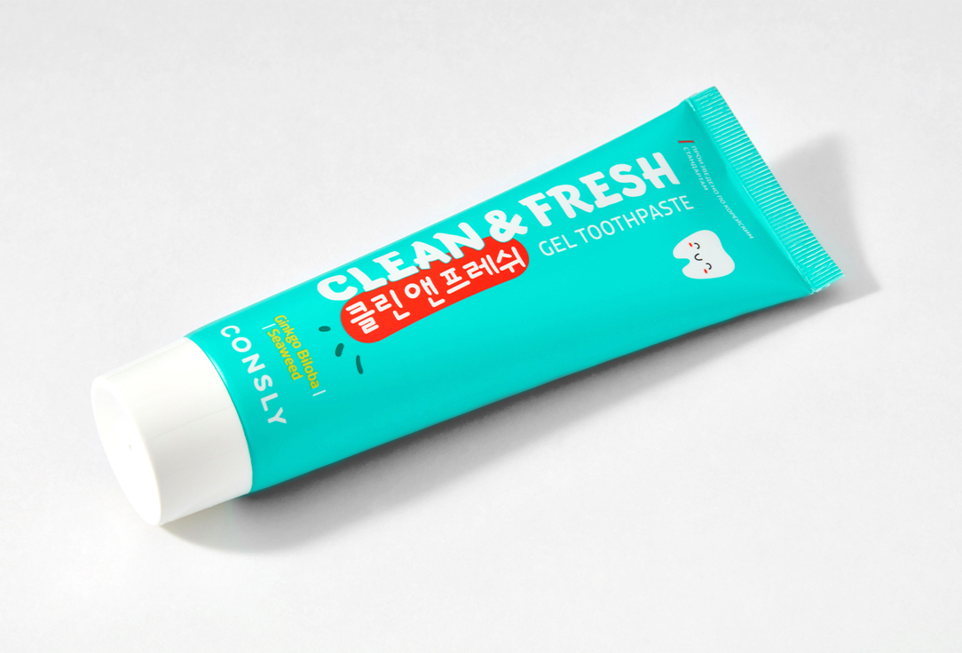 Гелевая зубная паста с экстрактами гинкго билоба и морских водорослей CONSLY Clean&Fresh Gingko Biloba & Seaweed Gel Toothpaste 
