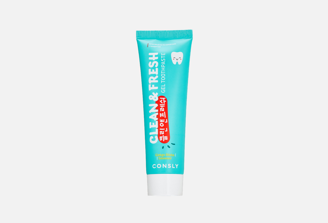 Гелевая зубная паста с экстрактами гинкго билоба и морских водорослей CONSLY Clean&Fresh Gingko Biloba & Seaweed Gel Toothpaste 105 г
