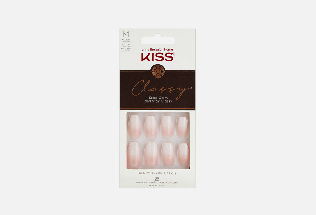 Набор накладных ногтей с клеем максимальной длины KISS NEW YORK PROFESSIONAL Eternal classics 28 шт