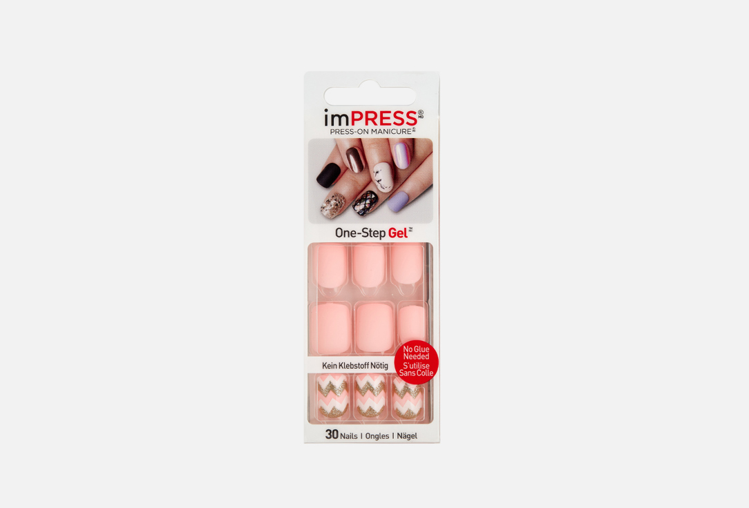 Накладные ногти KISS NEW YORK Professional Impress Manicure Accent Pink mousse 