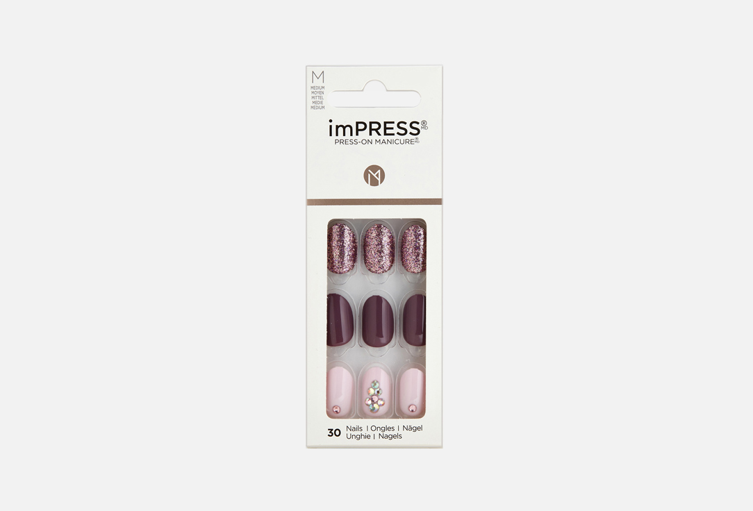 Накладные ногти KISS NEW YORK Professional Impress Manicure Accent Purple kaleidoscope 