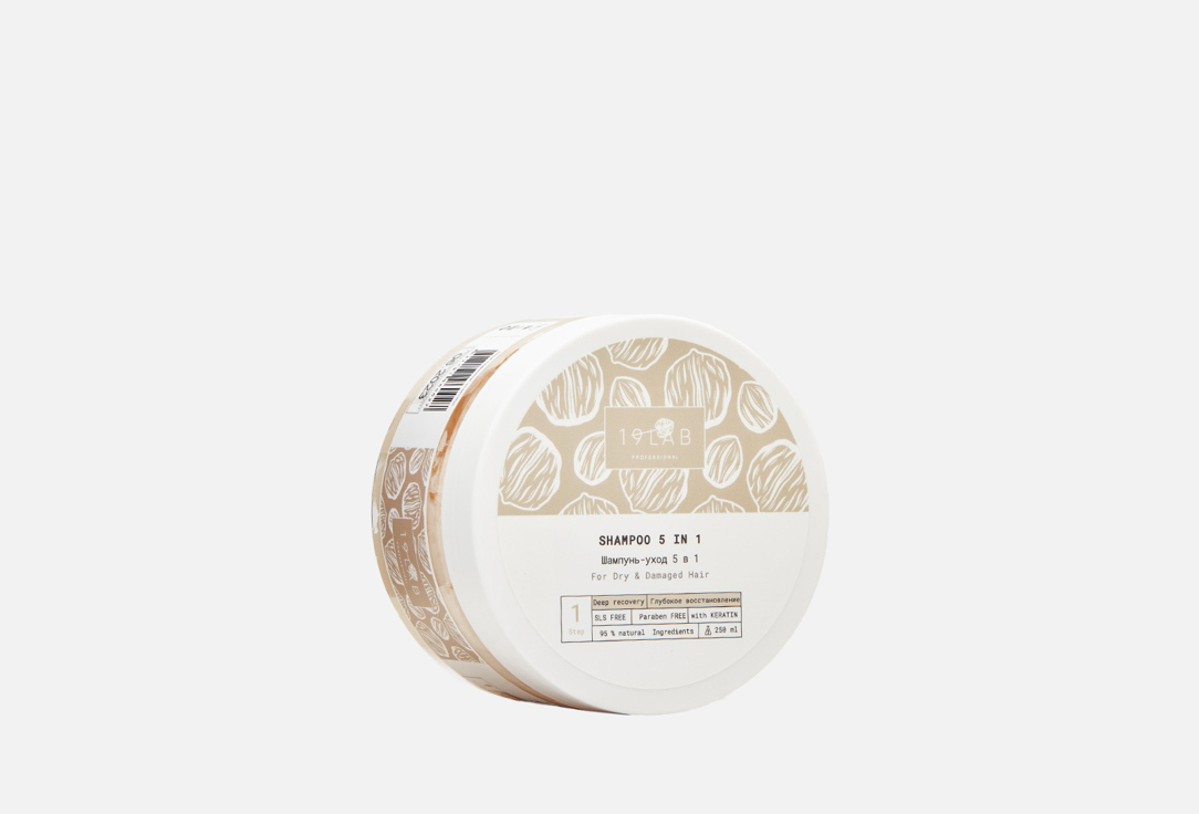 Изображение товара Мусс-Шампунь для волос 19LAB 5 in 1with keratin & argan oil