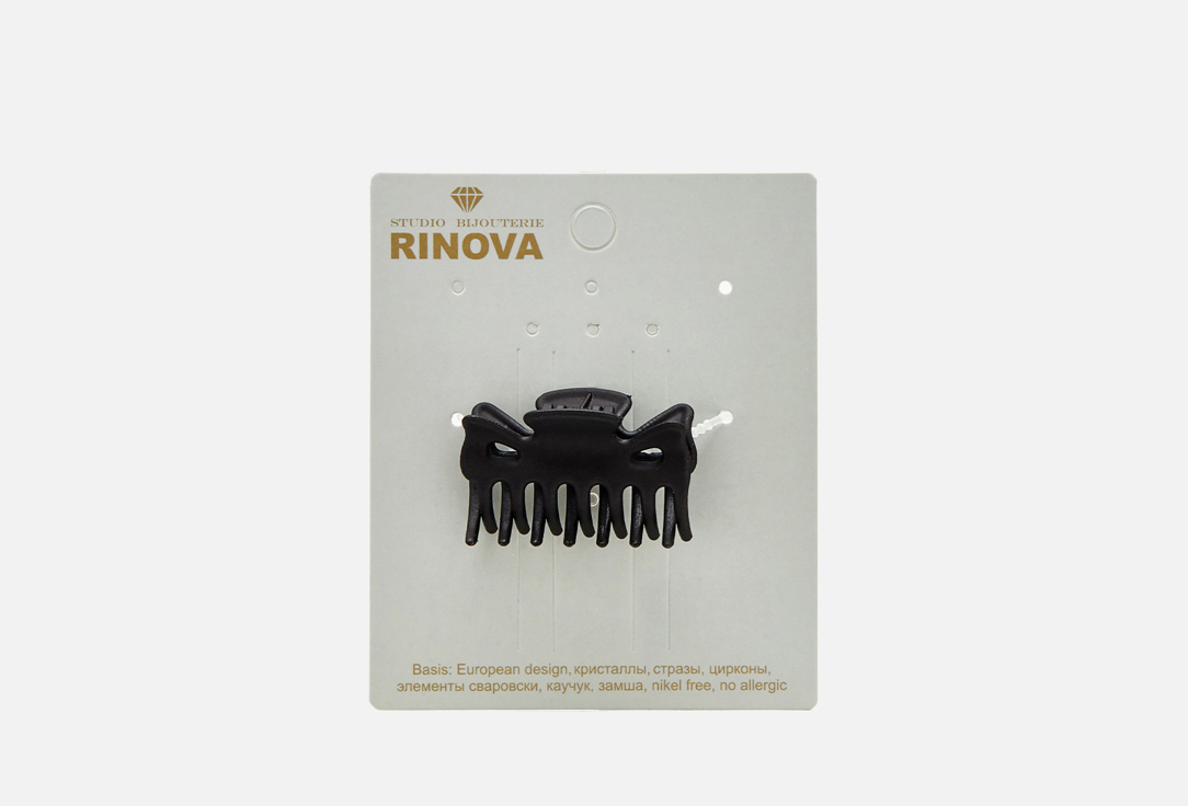 Краб для волос средний RINOVA Черный 1 шт краб для волос средний rinova черный 1 мл
