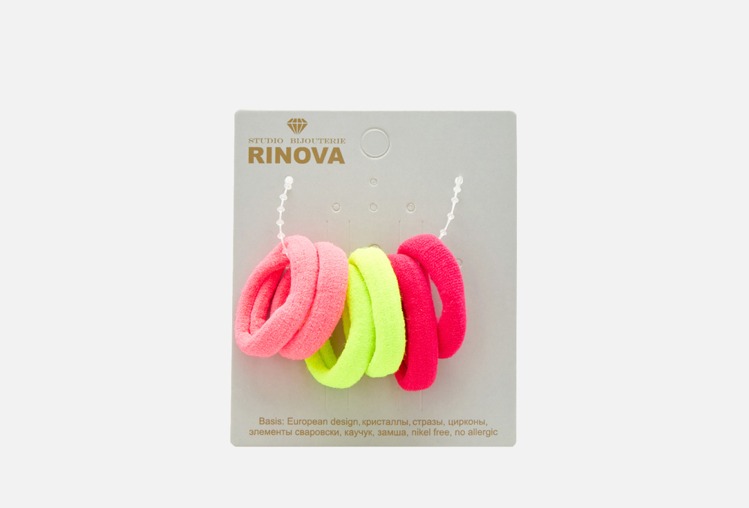 Резинки для волос, 6 шт. RINOVA Разноцветный 6 шт цена и фото