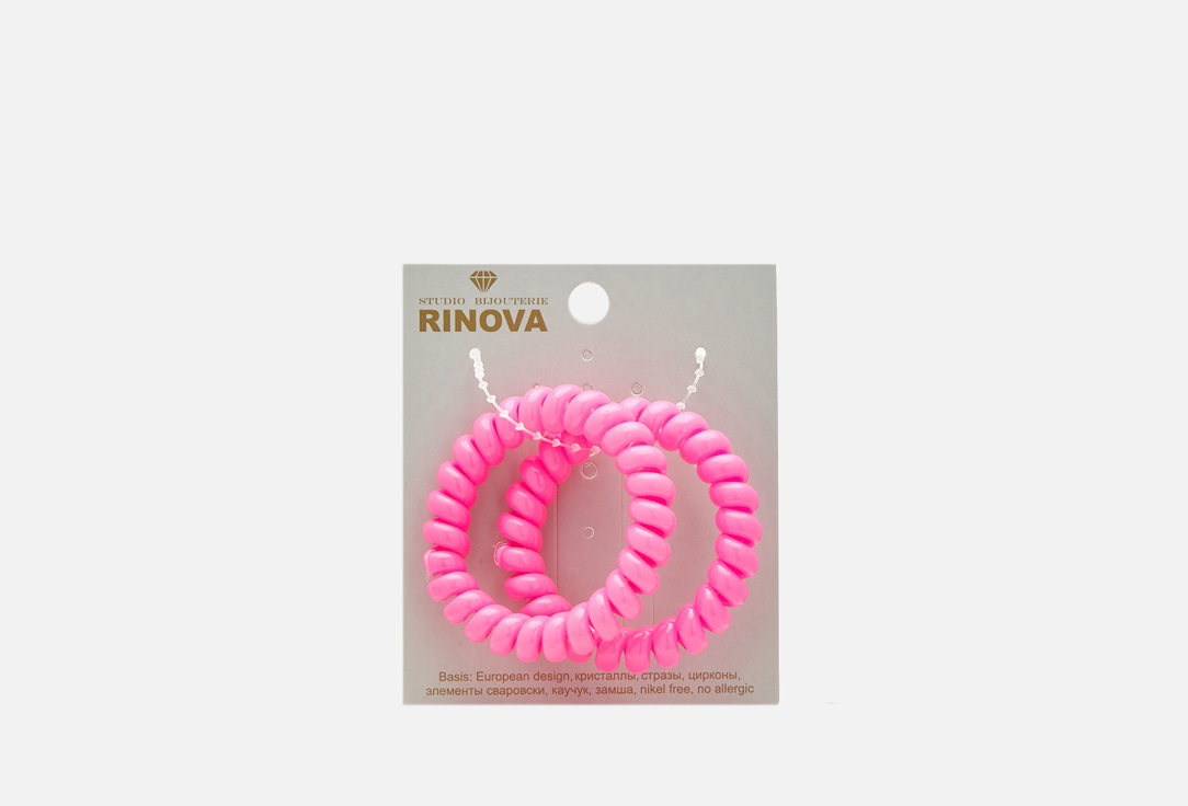 Резинка-спиралька для волос, 2 шт. RINOVA розовый 