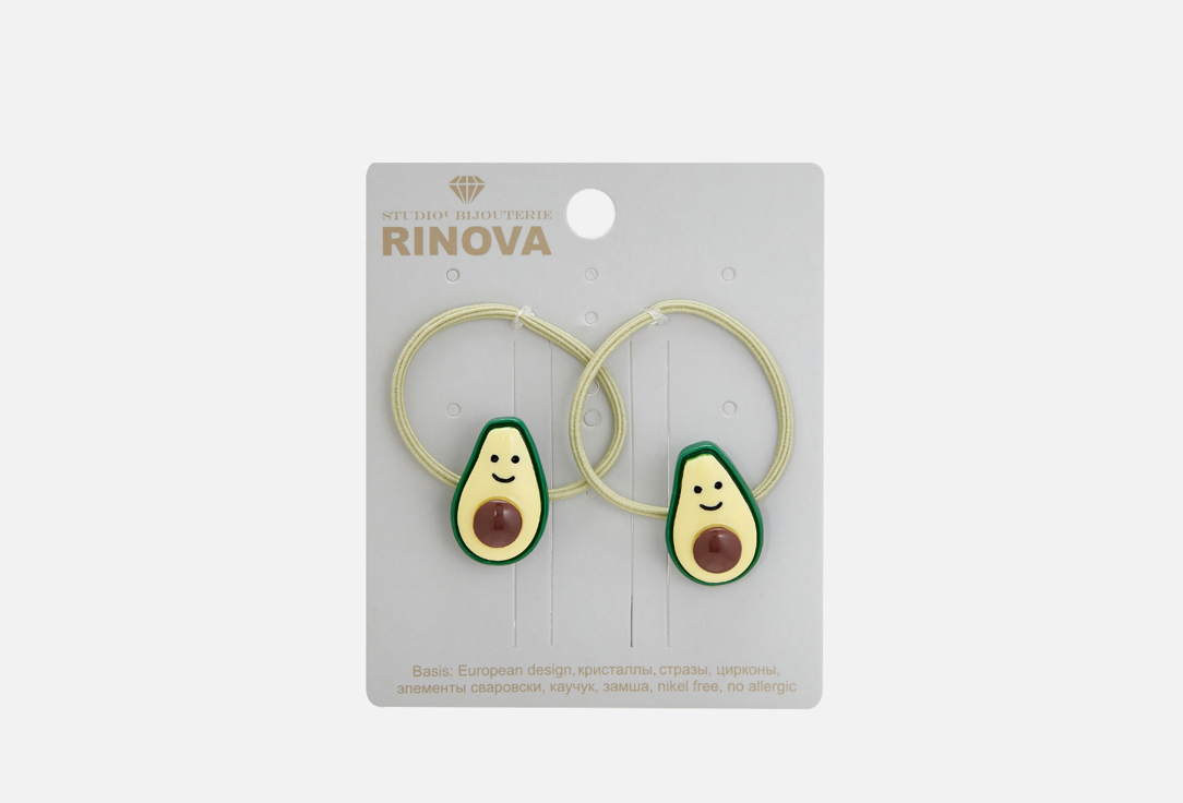 Изображение товара Резинка для волос RINOVA с декором авокадо, 2 шт. яркий аксессуар для девочек