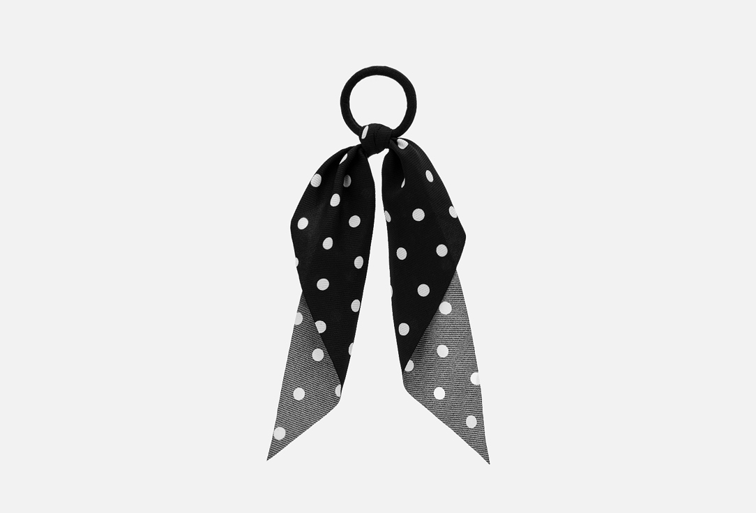 Изображение товара Резинка - бант RINOVA черный в белый горох