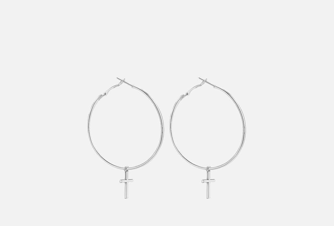 Изображение товара Серьги Rinova 502194 с крестиком серебряные длиной 4 см для женщин