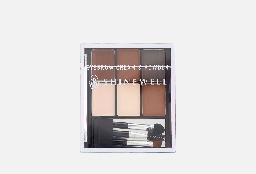 Универсальный набор для стилизации бровей SHINEWELL Eyebrow cream & powder  1