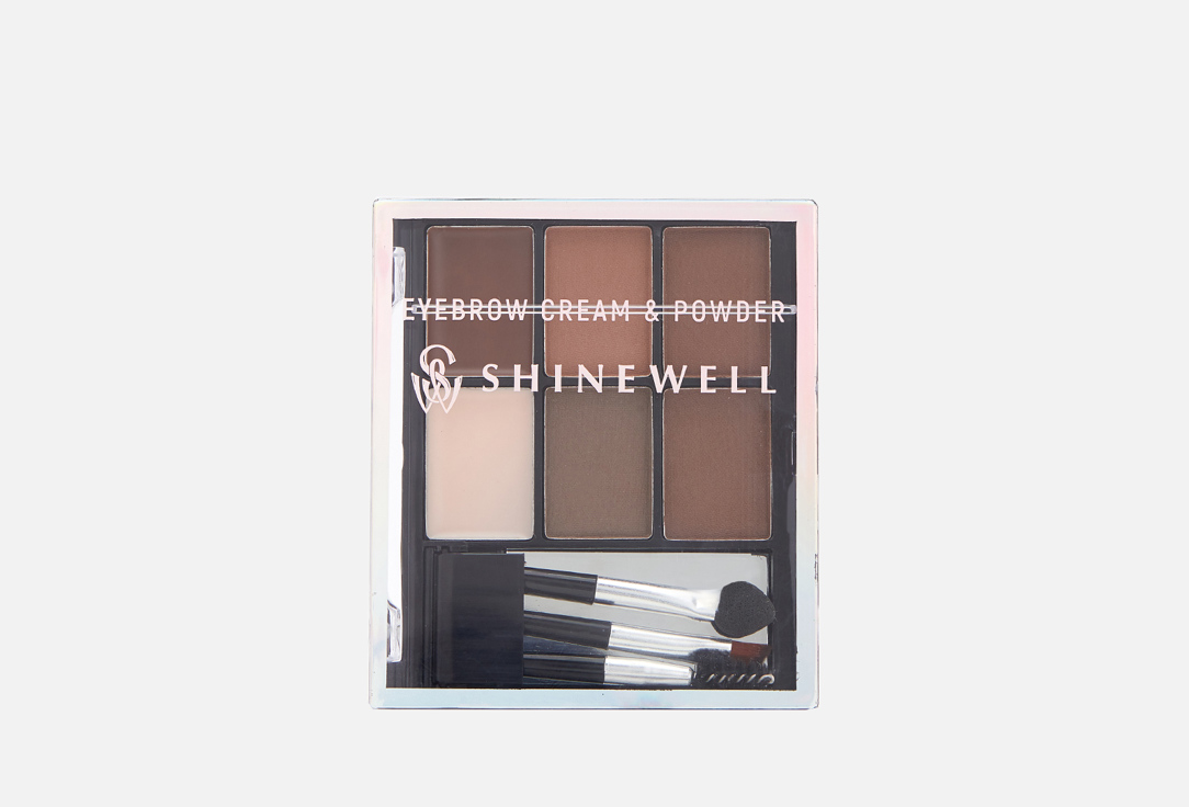 Универсальный набор для стилизации бровей SHINEWELL Eyebrow cream & powder  2
