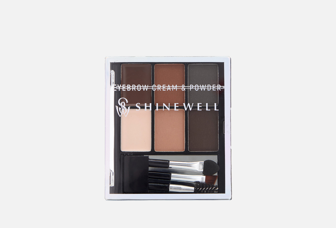 Универсальный набор для стилизации бровей SHINEWELL Eyebrow cream & powder  3