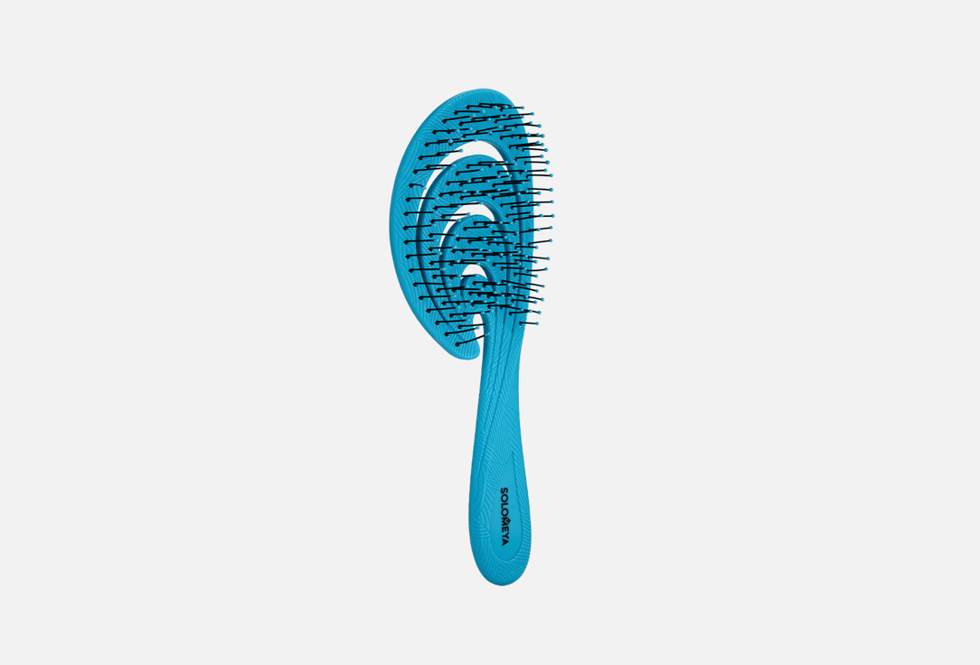 Гибкая био-расческа для волос SOLOMEYA Flex bio hair brush Blue Wave 1 шт