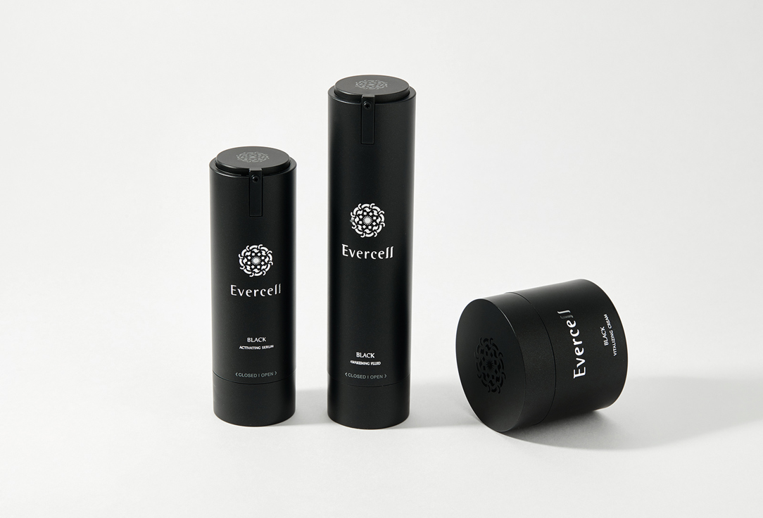 Набор для ухода за кожей Блэк с эпидермальным фактором роста  Evercell Black Skin Care Set 