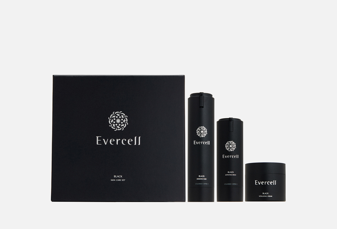Набор для ухода за кожей Блэк с эпидермальным фактором роста  Evercell Black Skin Care Set 