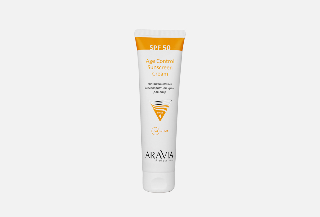 Солнцезащитный анти-возрастной крем для лица SPF 50 ARAVIA PROFESSIONAL Age Control Sunscreen Cream 100 мл цена и фото